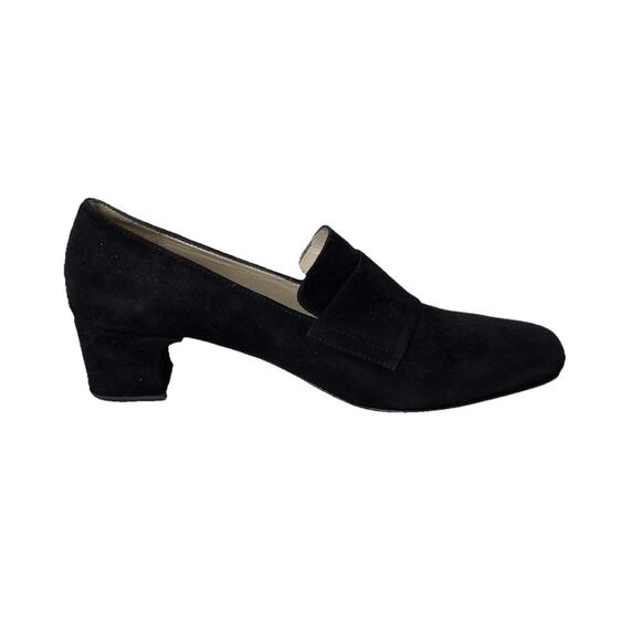 MARYAM NASSIR ZADEH Black Suede Leather Block Heels Elegant Sz EU 37 / US 6.5 - Picture 2 of 15